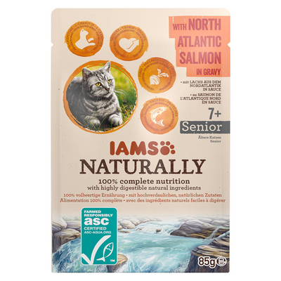 Iams Naturally Senior 7+ Salmon, 85g - MyStetho Veterinary