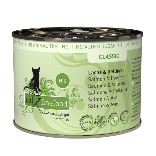 Catz Finefood No. 5 avec saumon &amp; volaille, 200g - MyStetho Veterinary