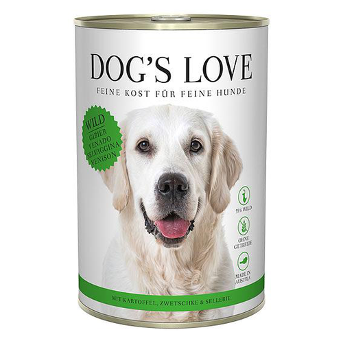 Dog&#039;s Love  Adult gibier, pomme de terre, prunes &amp; céleri, 400g - MyStetho Veterinary