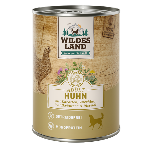 Wildes Land Canine Adult poulet avec carotte & courgettes 400g - MyStetho Veterinary