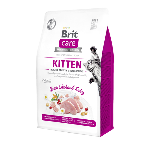 Brit Care Cat Brit Care Cat Sans Céréales - Kitten - Croissance et développement sains 400g - MyStetho Veterinary