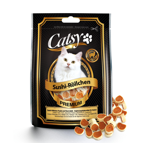 Catsy snack pour chats rouleaux de Sushi poulet &amp; poisson - MyStetho Veterinary