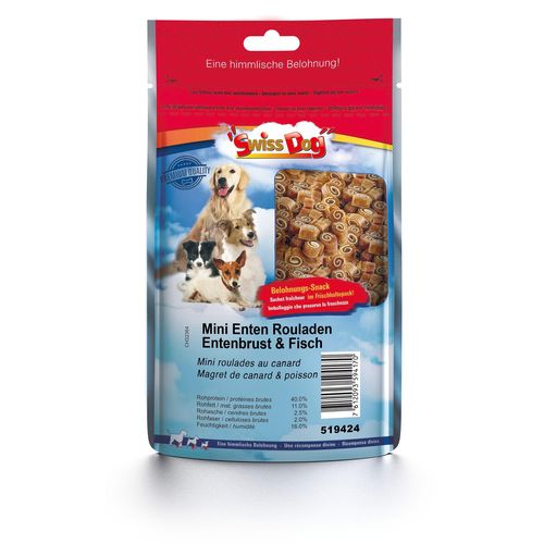 SwissDog Mini-Snacks roulades, magret de canard & poisson - MyStetho Veterinary